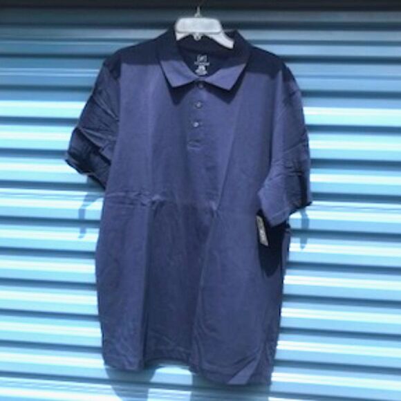 Jersey Polo Style Shirt . Size: Large {42-44} Casual or Work . George . Navy New - Picture 1 of 5